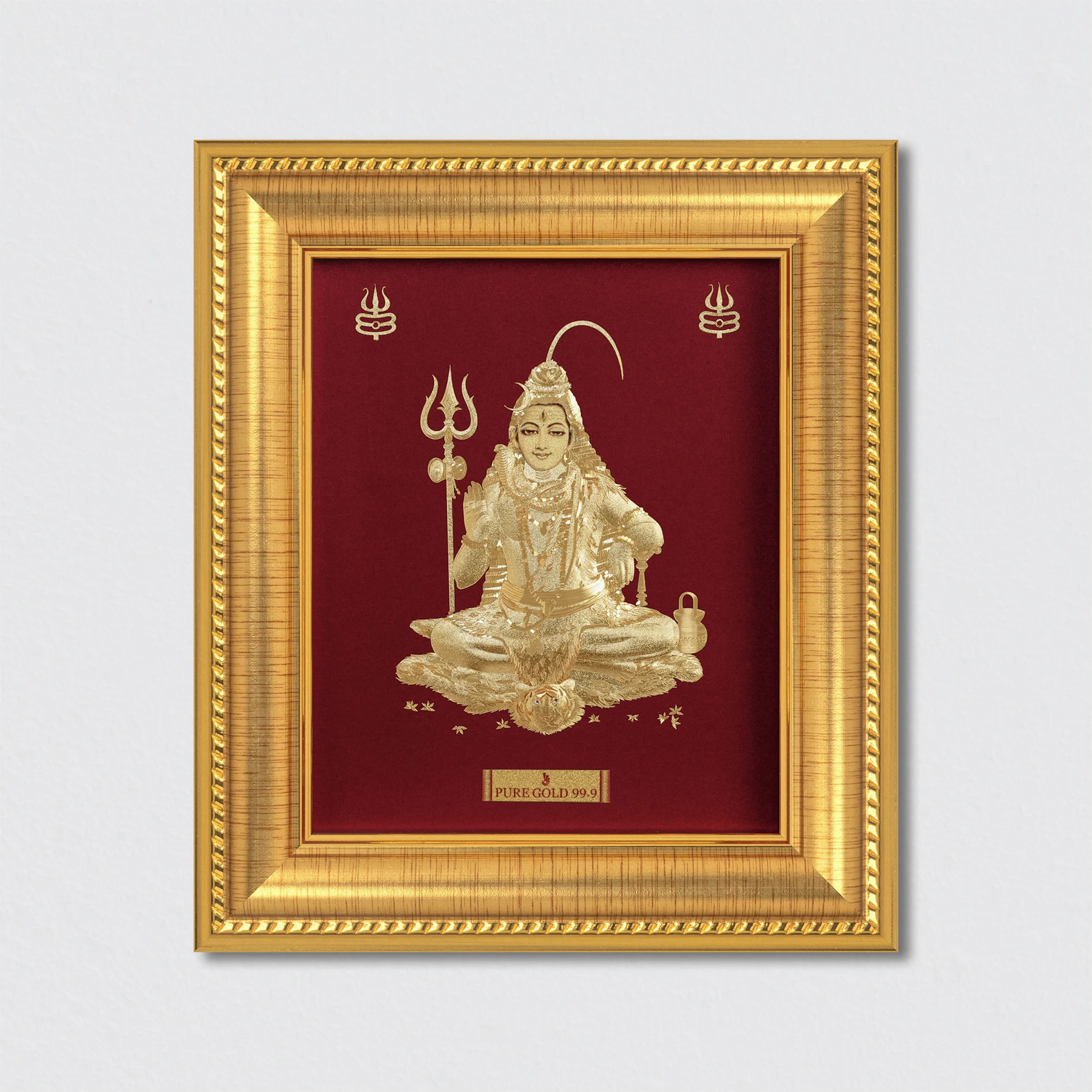Lord Shiva gold artwork frame, wall hanging art frame. 