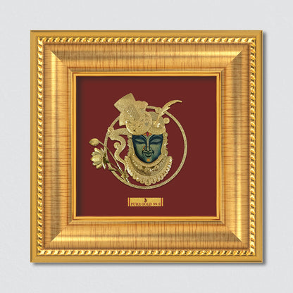 Shrinathji 24K Gold Frame , table top , wall hanging  , best for festival and corporate gifting .