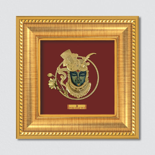 Shrinathji 24K Gold Frame , table top , wall hanging  , best for festival and corporate gifting .