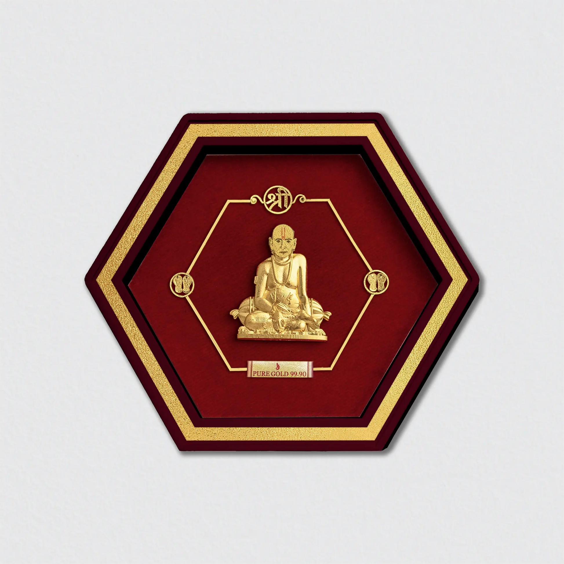 Swami Samarth Gold Frame Ideal For Housewarming Or Office Decor