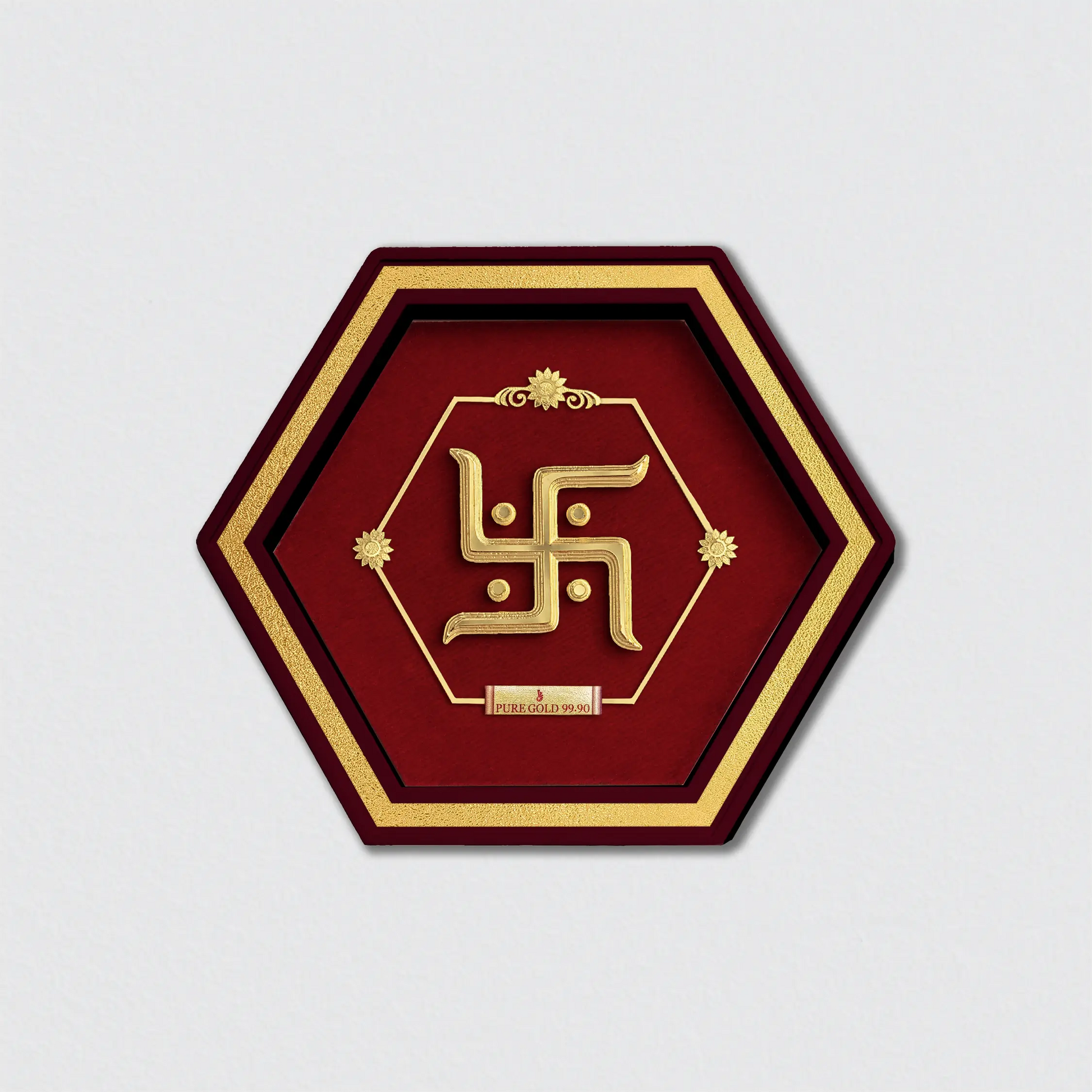 Sacred Swastik 24K Gold Frame Positive Energy Gift For Loved Ones