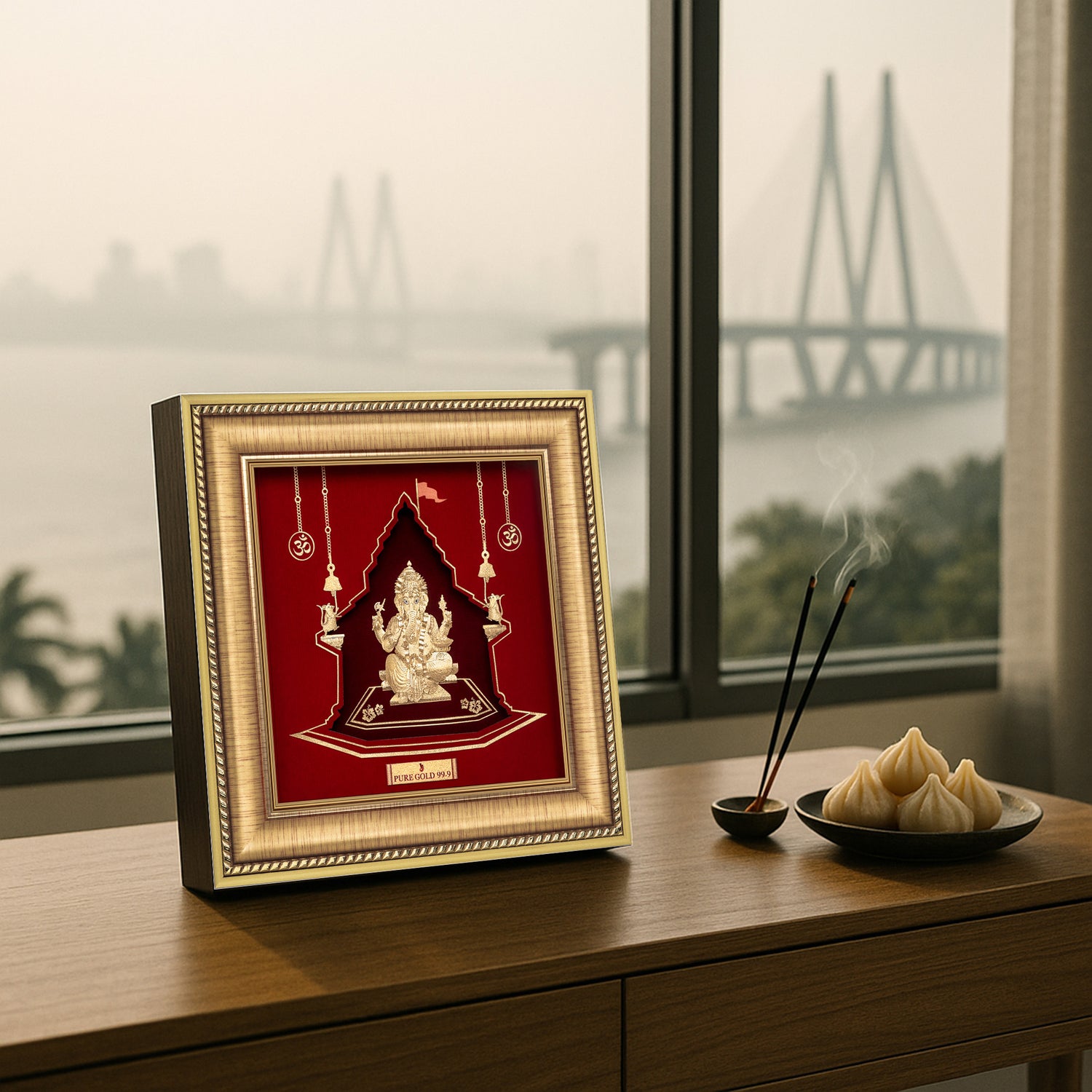 Prima Art Ganesha 24K Gold Sheet Artwork Frame best for festival and corporate gifting 