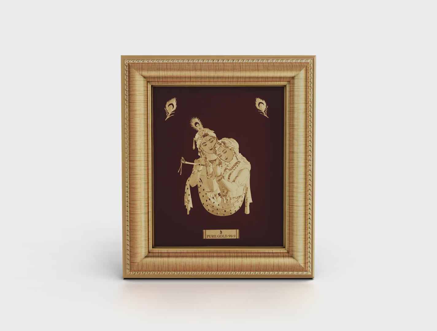 Radha Krishna photo frame In gold by Prima Art .