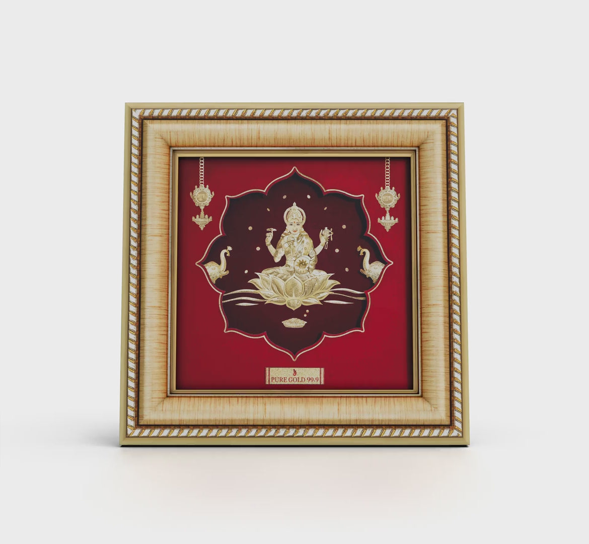 Prima Art Lakshmi ji 24K Gold Sheet Artwork Frame best for festival and corporate gifting 