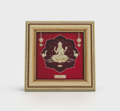 Prima Art Lakshmi ji 24K Gold Sheet Artwork Frame best for festival and corporate gifting 