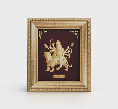 Prima Art Durga Maa 24K Gold Sheet Artwork Frame best for festival and corporate gifting 