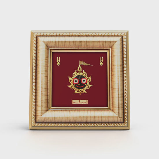 24K gold Lord Jagarnnath ji artwork in premium frame – perfect for home decor and gifting