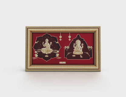 24k Gold Sheet Lakshmi Ganesha Artwork - 2M7