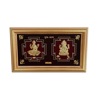 Lakshmi Ganesha gold decor frame for gifting