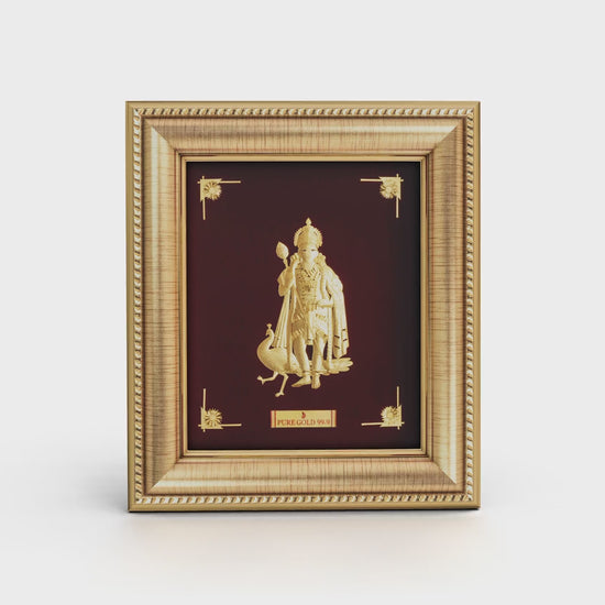 Prima Art Murgan ji 24K Gold Artwork Frame best for festival and corporate gifting .