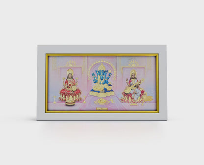 24K gold Lakshmi , Ganesh , Saraswati frame for home décor , corporate gifting and housewarming and wedding gifting