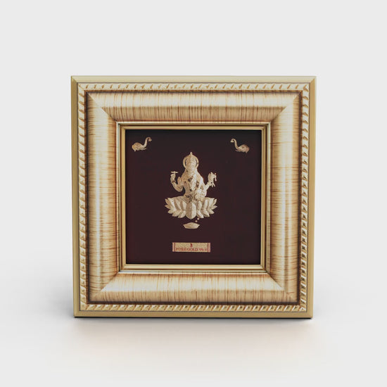 24K gold Saraswati ji artwork in premium frame – perfect for home decor and gifting