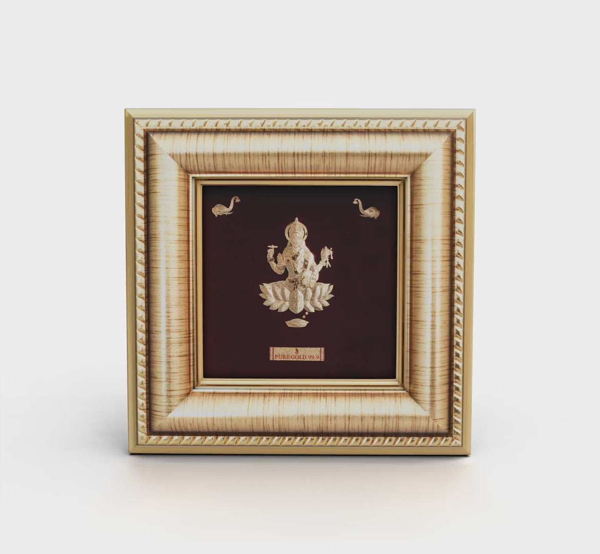 24K gold Saraswati ji artwork in premium frame – perfect for home decor and gifting
