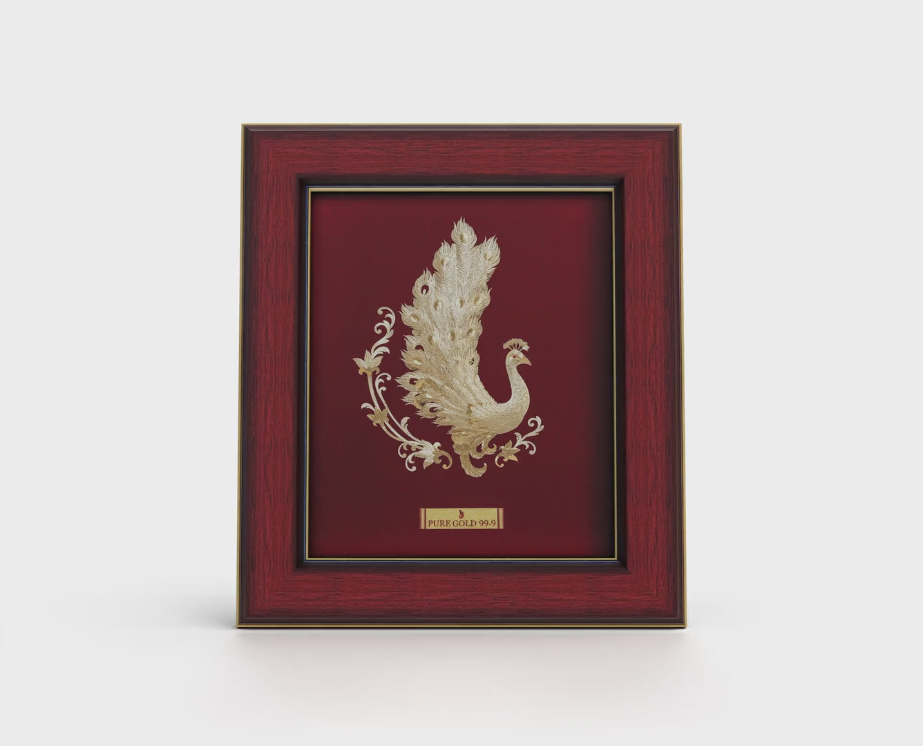 24K gold Peacock artwork in premium frame – perfect for home decor , wall art and gifting.