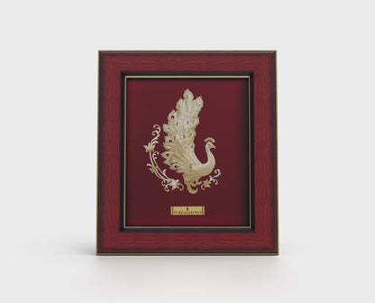 24K gold Peacock artwork in premium frame – perfect for home decor , wall art and gifting.