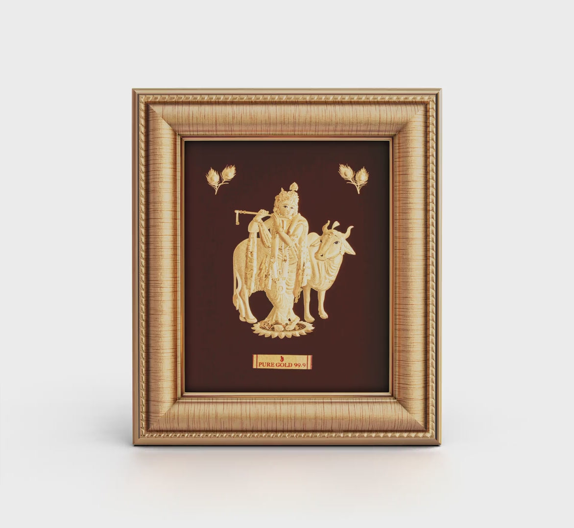 Prima Art Radha Krishna 24K Gold Sheet Artwork Frame best for festival and corporate gifting 