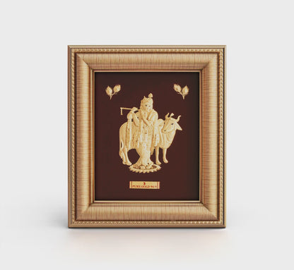 Prima Art Radha Krishna 24K Gold Sheet Artwork Frame best for festival and corporate gifting 