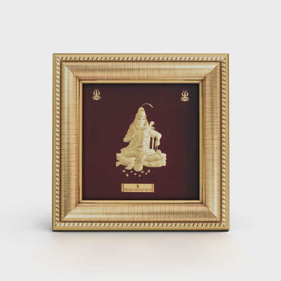 Prima Art Lord Shiva 24K Gold Sheet Artwork Frame best for festival and corporate gifting 