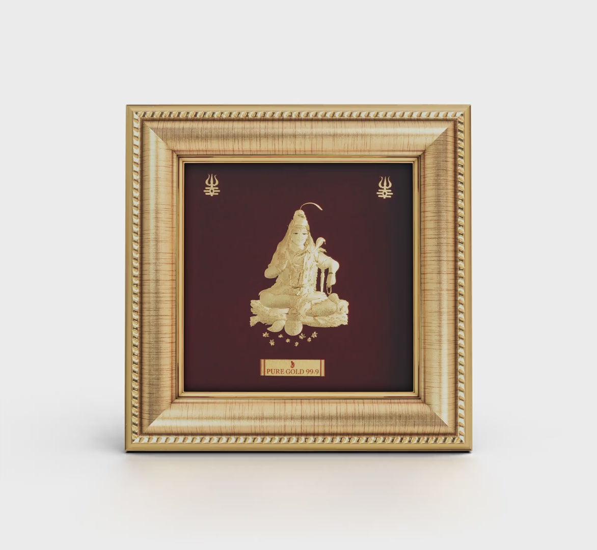 Prima Art Lord Shiva 24K Gold Sheet Artwork Frame best for festival and corporate gifting 
