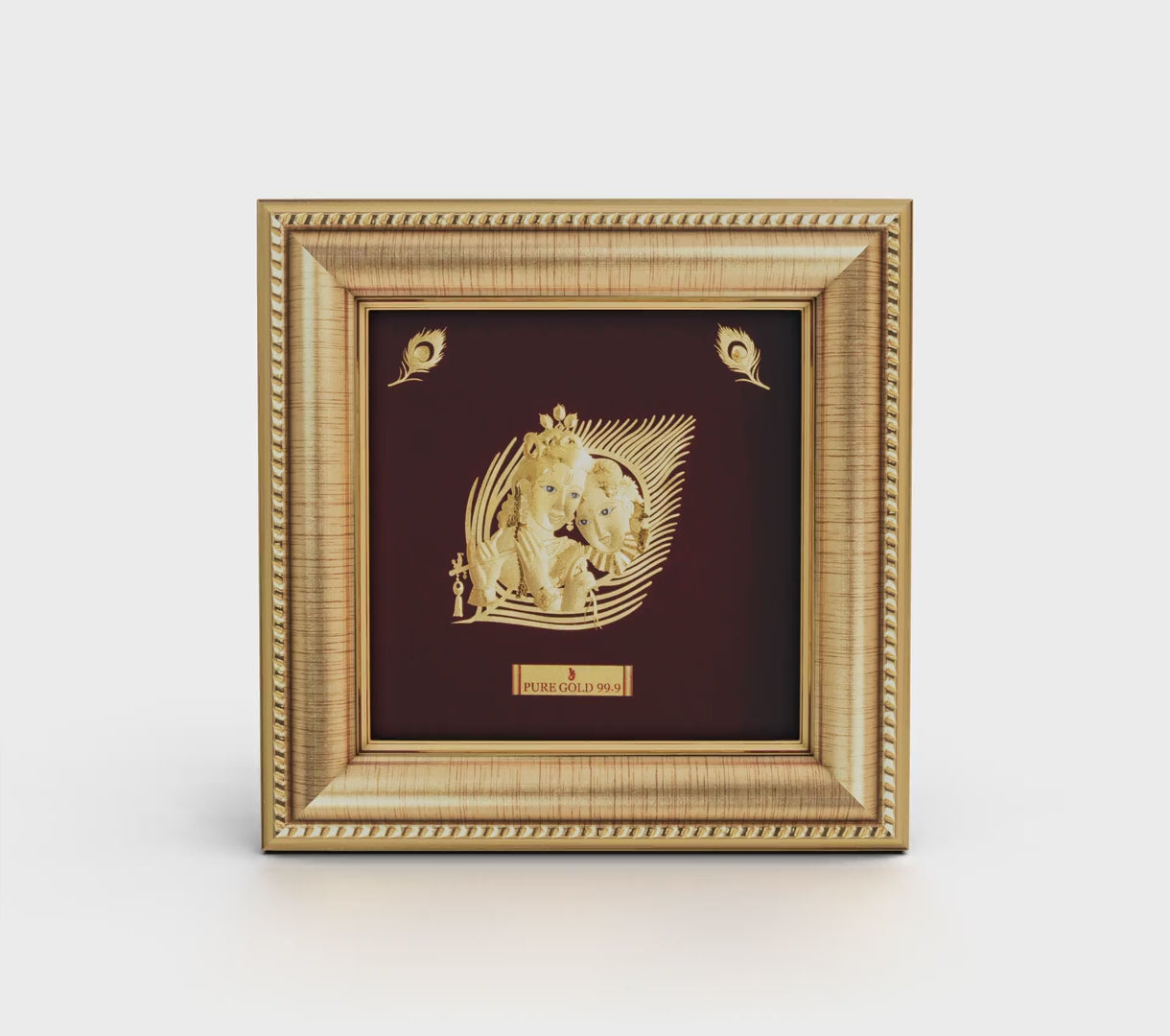 Prima Art Radha Krishna 24K Gold Sheet Artwork Frame best for festival and corporate gifting 