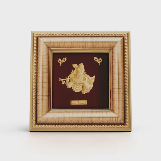 24K gold Radha Krishna artwork in premium frame – perfect for home decor and gifting