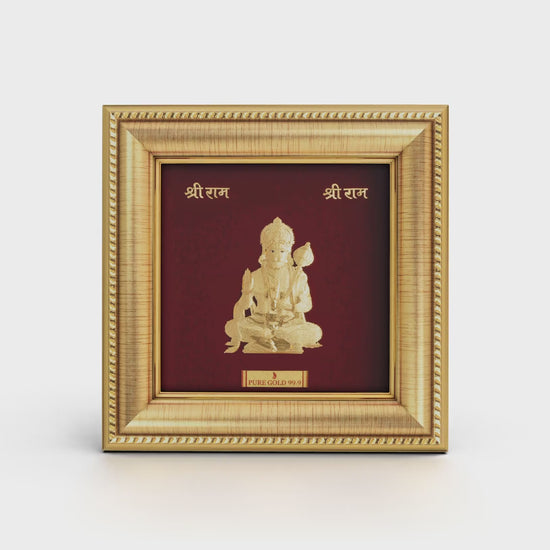 Prima Art Lord Hanuman 24K Gold Sheet Artwork Frame best for festival and corporate gifting 