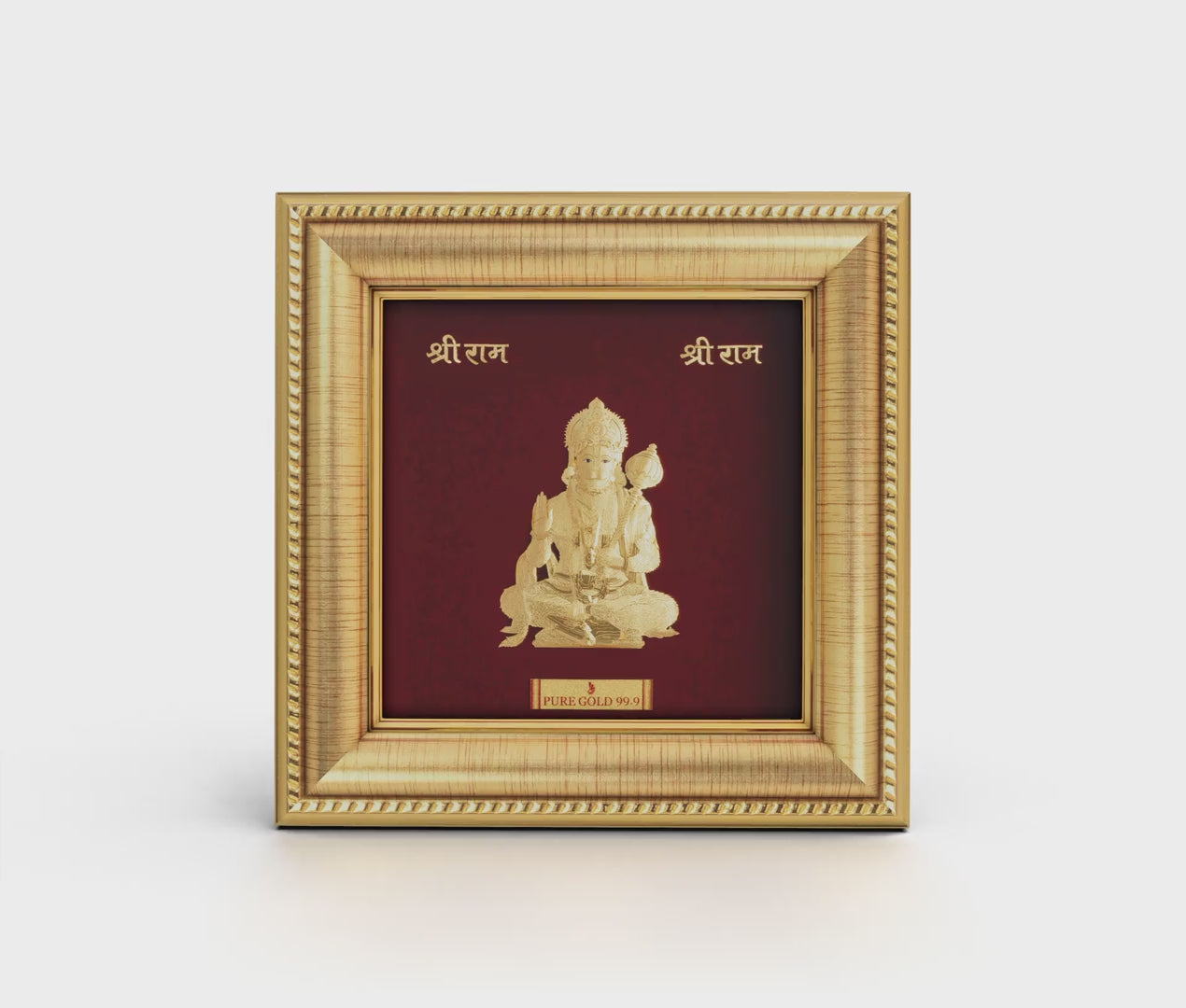 Prima Art Lord Hanuman 24K Gold Sheet Artwork Frame best for festival and corporate gifting 