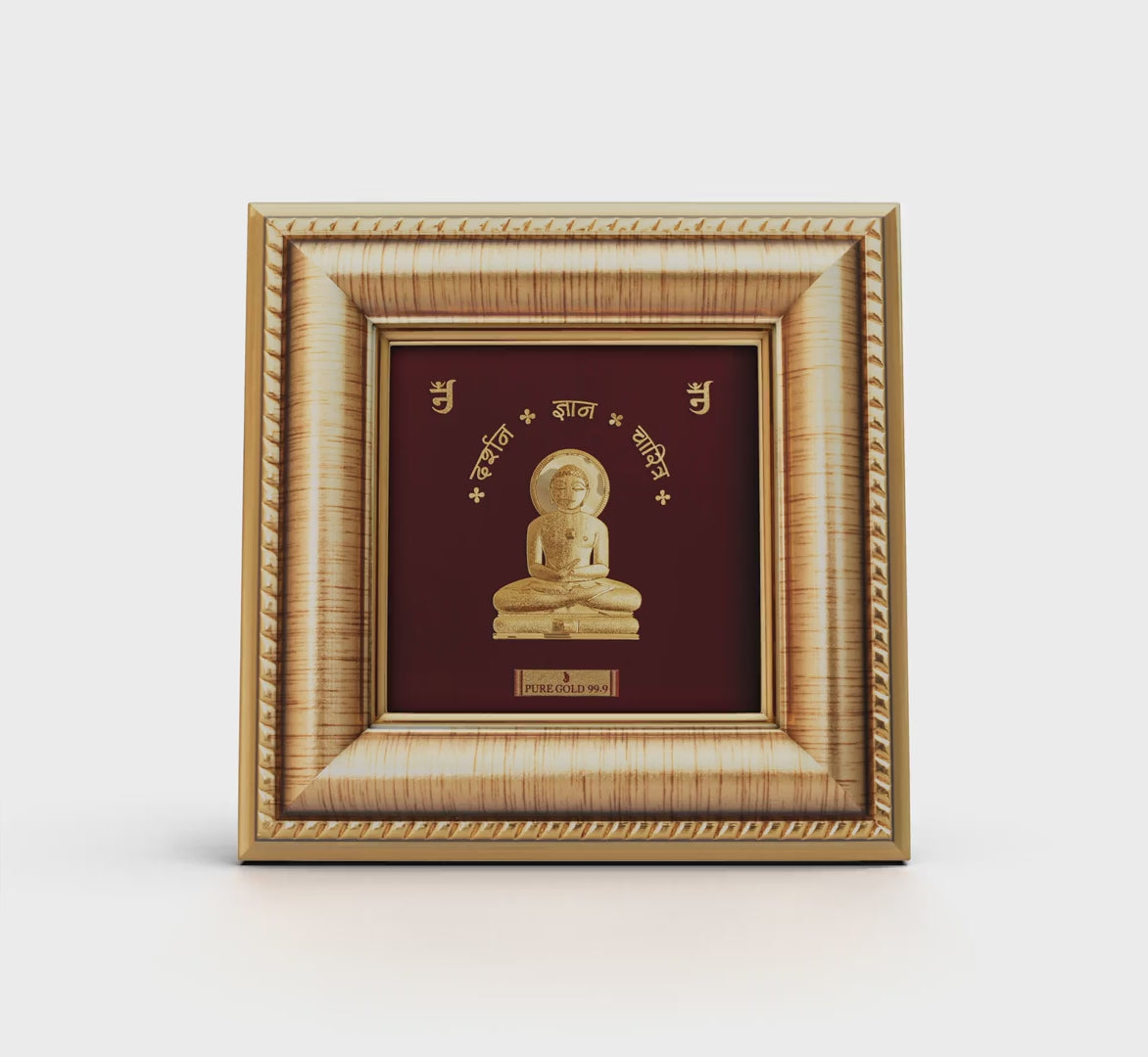 24K gold Lord Mahavir artwork in premium frame – perfect for home decor and gifting