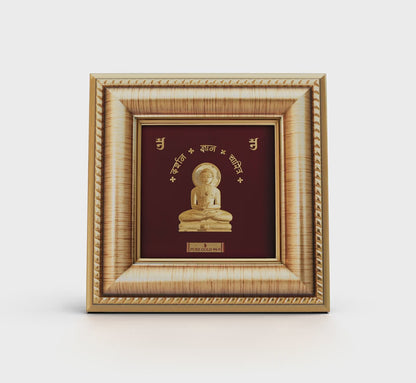 24K gold Lord Mahavir artwork in premium frame – perfect for home decor and gifting