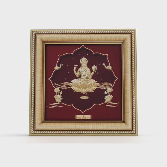 Prima Art Lakshmi 24K Gold  Frame best for festival and corporate gifting . Goddess laskhmi ji wall mount and table top frame.