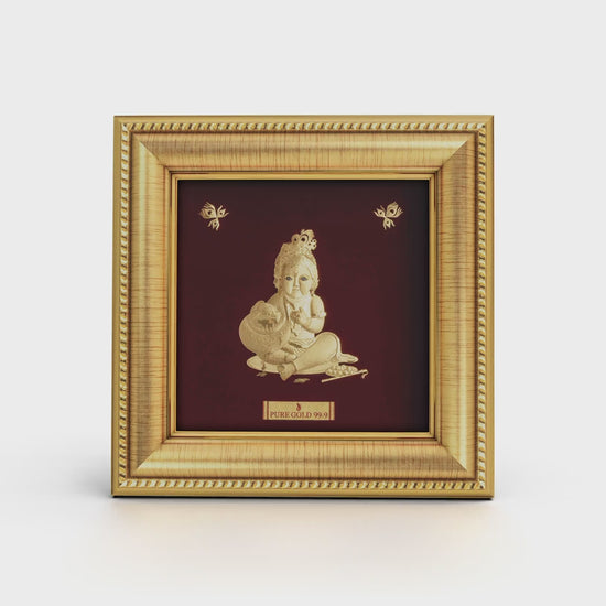 Prima Art Bal Gopal 24K Gold Sheet Artwork Frame best for festival and corporate gifting 