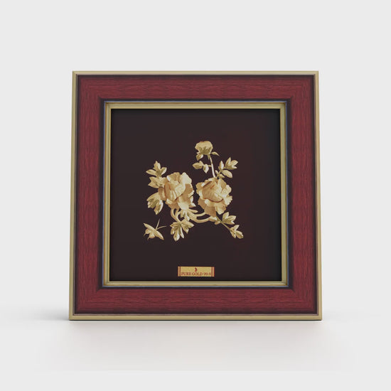 Peony wall frame , couple gifting , gifting under 5000rs , Gold frame gift. Table top frame.