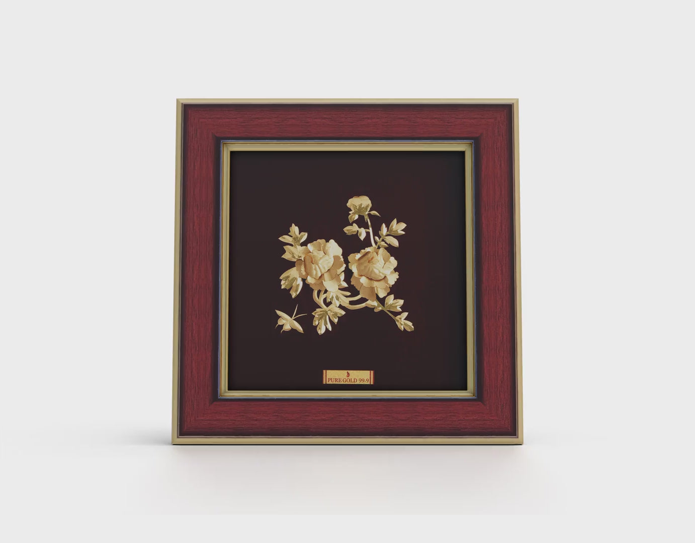 Peony wall frame , couple gifting , gifting under 5000rs , Gold frame gift. Table top frame.