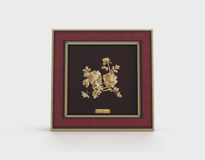 Peony wall frame , couple gifting , gifting under 5000rs , Gold frame gift. Table top frame.