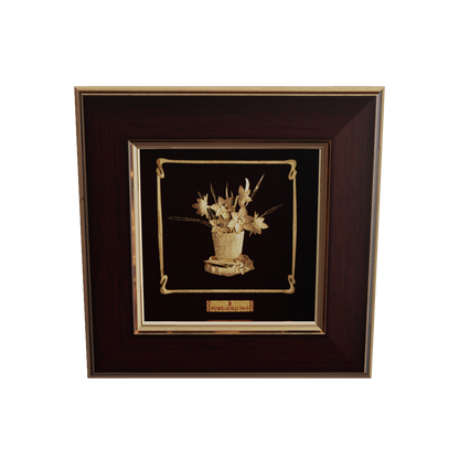 Prima art 24K gold Daffodil artwork in premium frame – perfect for home decor and gifting. Frame from table top , bedside , wall hanging.