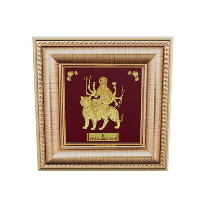 Prima Art Maa Durga 24K Gold Sheet Artwork Frame best for festival and corporate gifting