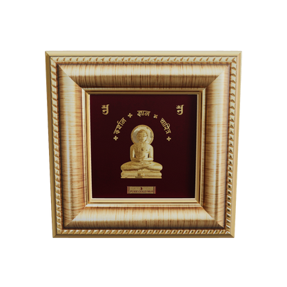 Prima Art Mahavir ji 24K Gold Sheet Artwork Frame best for festival and corporate gifting