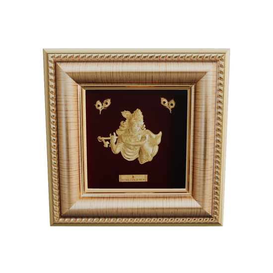 Prima Art Radha Krishna 24K Gold Sheet Artwork Frame best for festival and corporate gifting