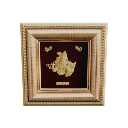 Prima Art Radha Krishna 24K Gold Sheet Artwork Frame best for festival and corporate gifting