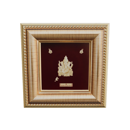 Prima Art Ganesha Bal Suvarna 24K Gold Sheet Artwork Frame best for festival and corporate gifting