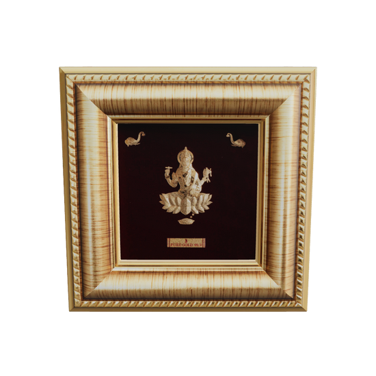 Prima Art Lakshmi ji  24K Gold Sheet Artwork Frame best for festival and corporate gifting