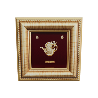 Prima Art Om Ganesha 24K Gold Sheet Artwork Frame best for festival and corporate gifting