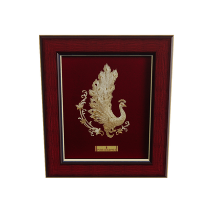 Prima Art Peacock  24K Gold Sheet Artwork Frame best for gifting and corporate gifting 