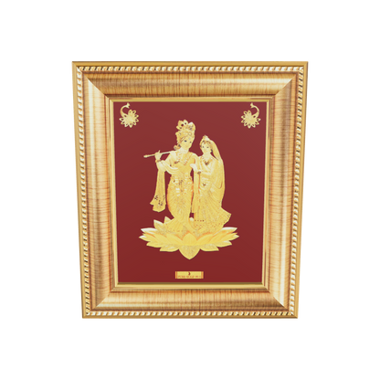 Prima Art Radha Krishna 24K Gold Sheet Artwork Frame best for festival and corporate gifting 
