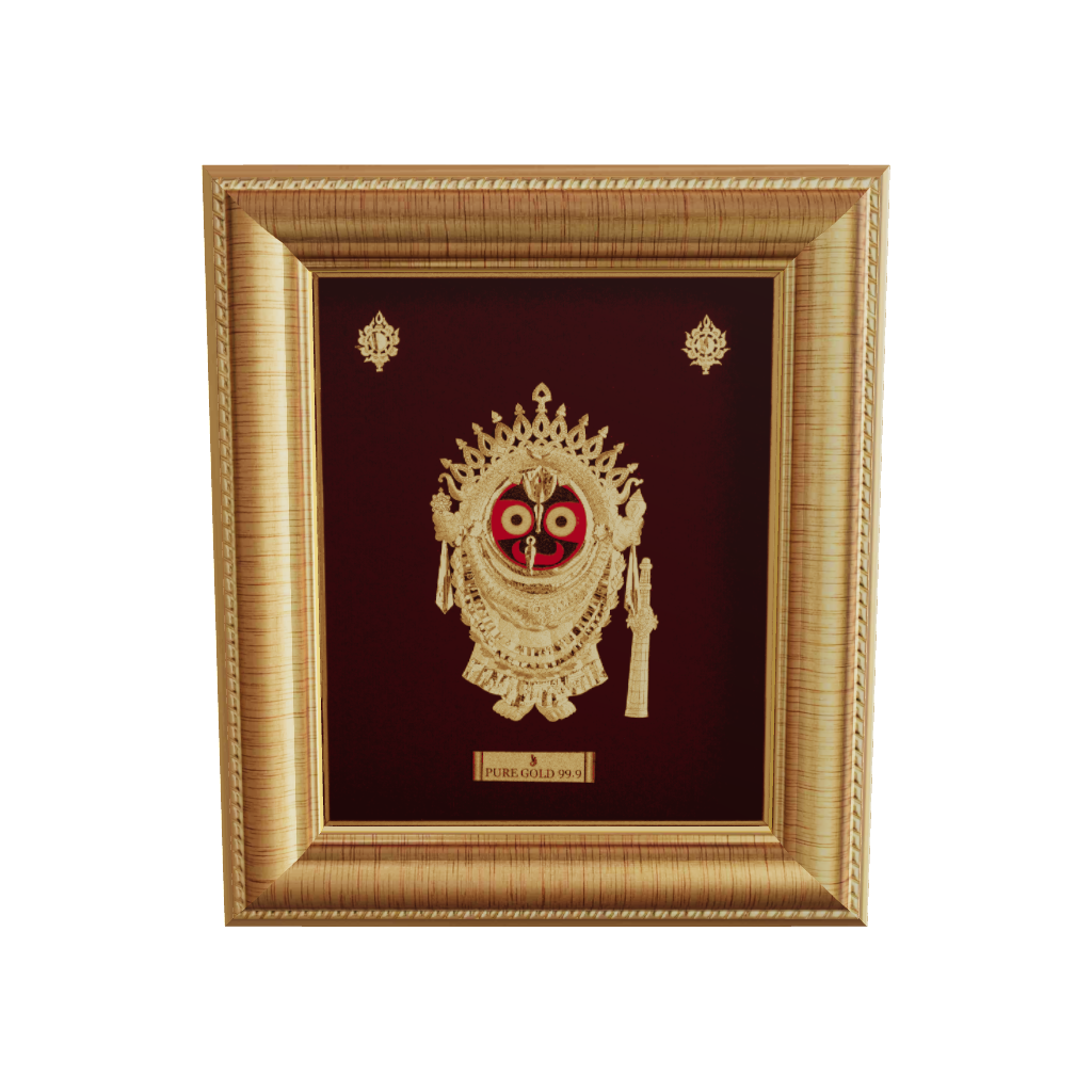 Lord Jagannath ji in Gold frame, Perfect wall frame and tabletop frame