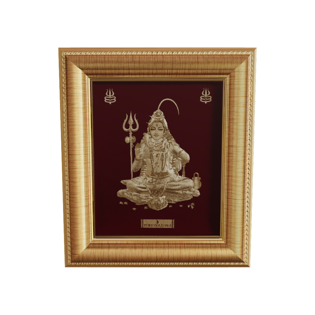 Lord Shiva gold artwork frame, wall hanging art frame. 