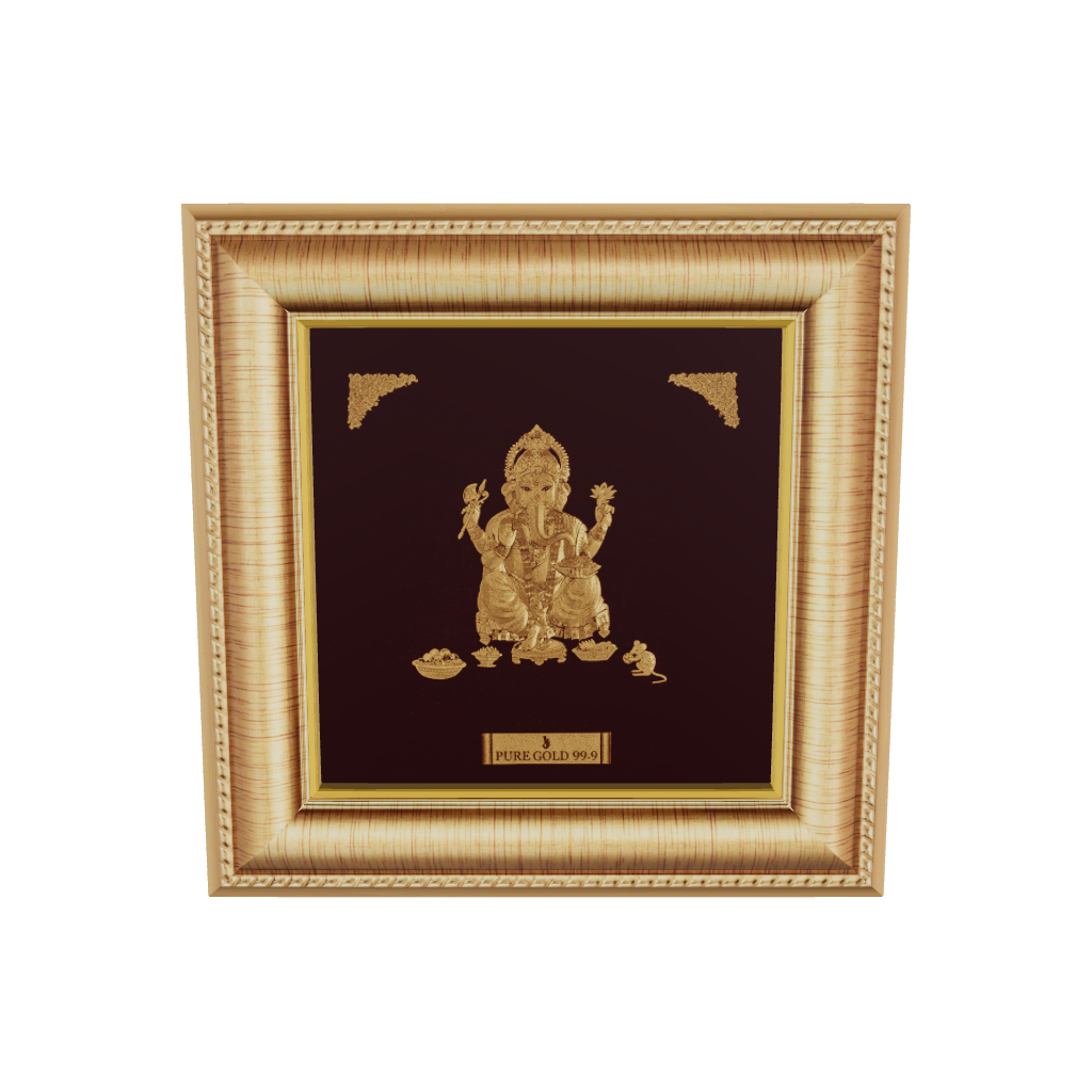 Lord Ganesha Gold frame by Prima Art. Perfect for house warming gift.