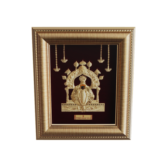 Prima Art AmbabiMahalaxmi 24K Gold Sheet Artwork Frame best for festival and corporate gifting 