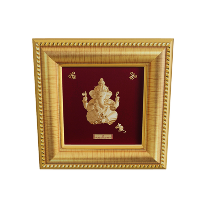 Prima Art Baby Ganesha 24K Gold Sheet Artwork Frame best for festival and corporate gifting 