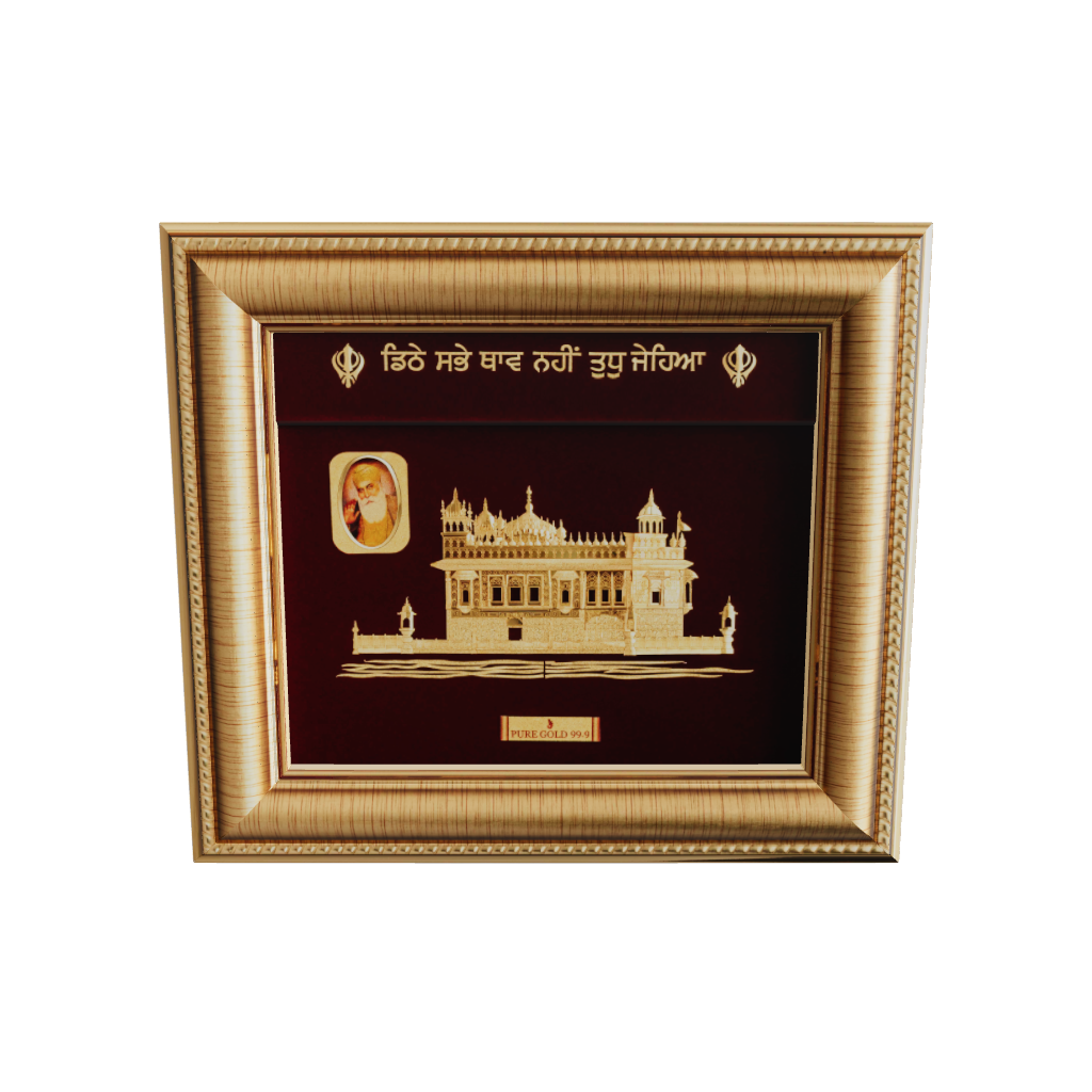 Prima Art Golden Temple 24K Gold Sheet Artwork Frame best for festival and corporate gifting 